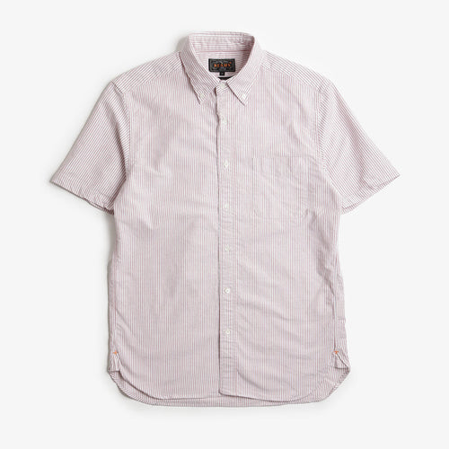 Beams Plus Button Down Short Sleeve Candy Stripe Shirt
