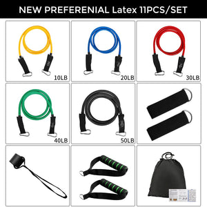 11Pcs Resistance Band Set