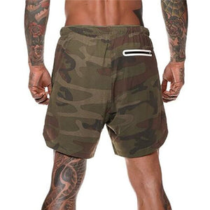 2 in 1  Camouflage Fitness And Gym Shorts