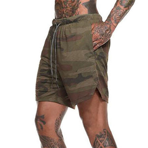 2 in 1  Camouflage Fitness And Gym Shorts