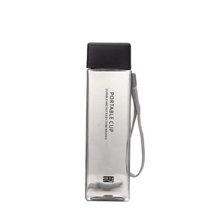 500ml Transparent Square Plastic Matte Water Bottle