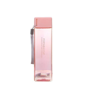 500ml Transparent Square Plastic Matte Water Bottle